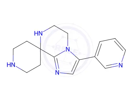Chemical structure of 3-(Pyridin-3-yl)-6,7-dihydro-5H-spiro[imidazo[1,2-a]pyrazine-8,4'-piperidine]
