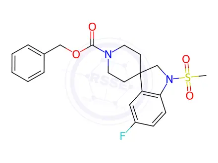 Chemical structure of Benzyl 5-fluoro-1-(Methylsulfonyl)spiro[indoline-3,4'-piperidine]-1'-carboxylate