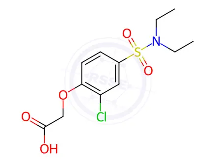 Chemical structure of ACETIC ACID, [2-CHLORO-4-[(DIETHYLAMINO)SULFONYL]PHENOXY]-