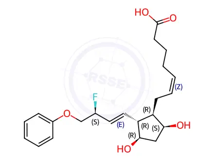 Chemical structure of (Z)-7-((1R,2R,3R,5S)-2-((S,E)-3-fluoro-4-phenoxybut-1-en-1-yl)-3,5-dihydroxycyclopentyl)hept-5-enoic acid