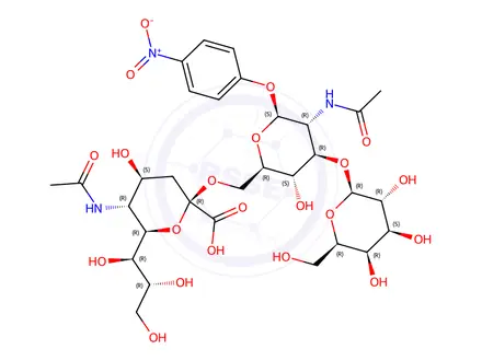 Chemical structure of Galβ(1-3)[Neu5Acα(2-6)]GlcNAc-β-pNP