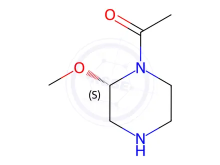 Chemical structure of Piperazine, 1-acetyl-2-methoxy-, (S)-(9CI)
