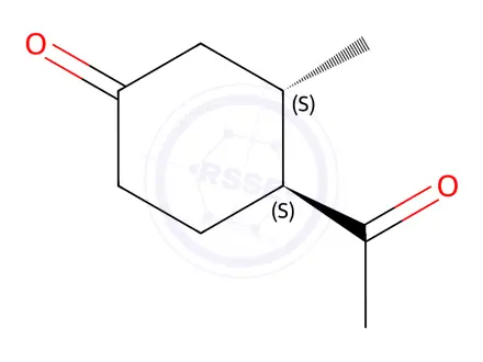 Chemical structure of Cyclohexanone, 4-acetyl-3-methyl-, trans-(9CI)