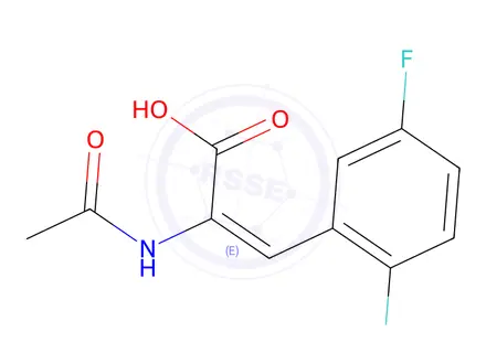 Chemical structure of (E)-2-Acetamido-3-(2,5-difluorophenyl)acrylicacid