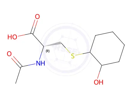 Chemical structure of N-acetyl-S-(2-hydroxycyclohexyl)cysteine