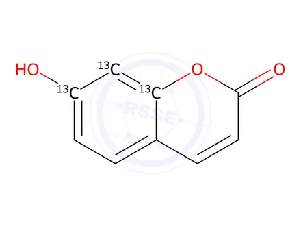 Chemical structure of 7-Hydroxy Coumarin-13C3