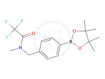 Chemical structure of 2,2,2-Trifluoro-N-methyl-N-(4-(4,4,5,5-tetramethyl-1,3,2-dioxaborolan-2-yl)benzyl)acetamide