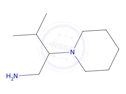Chemical structure of 3-methyl-2-(piperidin-1-yl)butan-1-amine