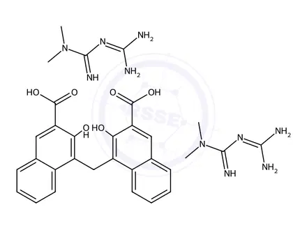 Chemical structure of Metformin Pamoate