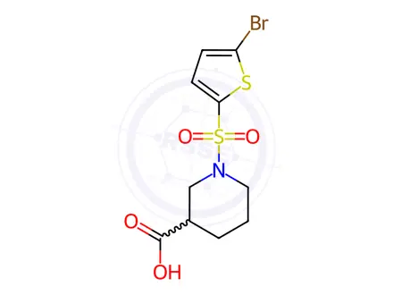 Chemical structure of 1-[(5-Bromothien-2-yl)sulfonyl]piperidine-3-carboxylic acid