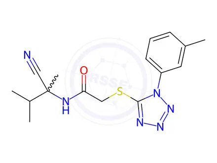 Chemical structure of N-(2-Cyano-3-methylbutan-2-yl)-2-((1-(m-tolyl)-1H-tetrazol-5-yl)thio)acetamide