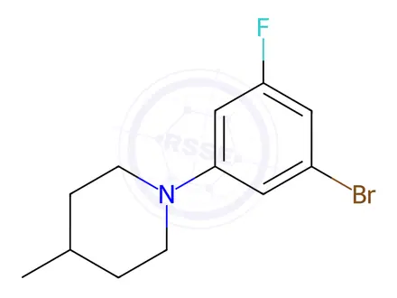 Chemical structure of 1-(3-Bromo-5-fluorophenyl)-4-methylpiperidine