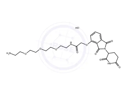 Chemical structure of Thalidomide-O-amido-PEG3-C2-NH2 (hydrochloride)