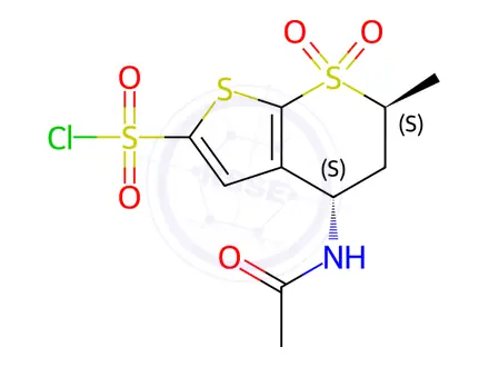 Chemical structure of N-Desethyl N-Acetyl Dorzolamide Chloride