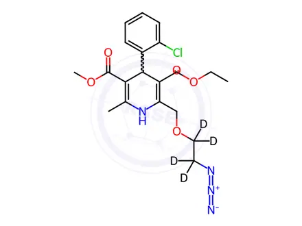 Chemical structure of 2-[(2-Azidoethoxy-d4)methyl]-4-(2-chlorophenyl)-3-ethoxycarbonyl-5-methoxycarbonyl)-6-methyl-1,4-dihydropyridine
