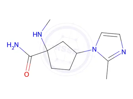 Chemical structure of 3-(2-Methyl-1h-imidazol-1-yl)-1-(methylamino)cyclopentane-1-carboxamide