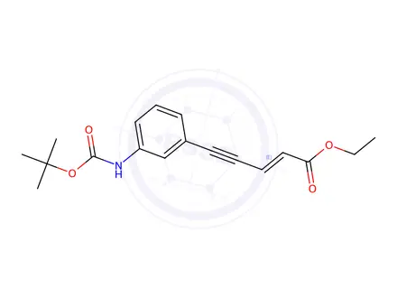 Chemical structure of (E)-5-[3-[[(1,1-Dimethylethoxy)carbonyl]amino]phenyl]-2-penten-4-ynoic Acid Methyl Ester