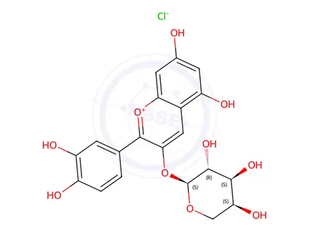 Chemical structure of Cyanidin 3-arabinoside chloride