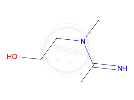 Chemical structure of N-(2-hydroxyethyl)-N-methylguanidine