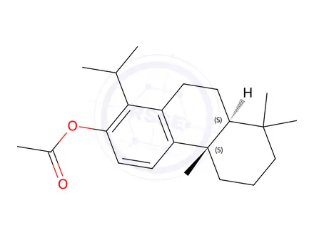 Chemical structure of 2-Phenanthrenol, 4b,5,6,7,8,8a,9,10-octahydro-4b,8,8-trimethyl-1-(1-methylethyl)-, acetate, (4bS,8aS)-