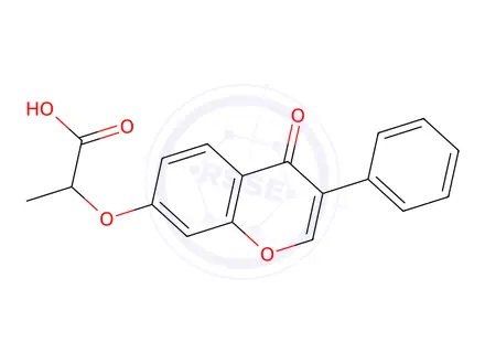 Chemical structure of 2-[(4-Oxo-3-phenyl-4H-chromen-7-yl)oxy]propanoic acid