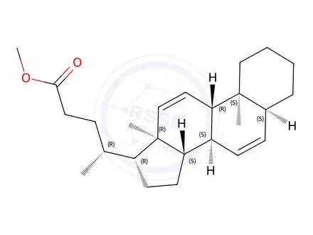 Chemical structure of methyl (R)-4-((5S,8S,9S,10S,13R,14S,17R)-10,13-dimethyl-2,3,4,5,8,9,10,13,14,15,16,17-dodecahydro-1H-cyclopenta[a]phenanthren-17-yl)pentanoate