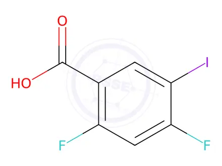 Chemical structure of 2,4-Difluoro-5-iodobenzoic Acid