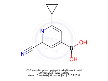 Chemical structure of (2-Cyano-6-cyclopropylpyridin-4-yl)boronic acid