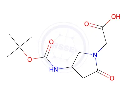 Chemical structure of 4-(Boc-amino)-2-oxopyrrolidine-1-acetic Acid