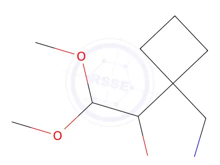 Chemical structure of 1-(1-(Aminomethyl)cyclobutyl)-2,2-dimethoxyethan-1-ol