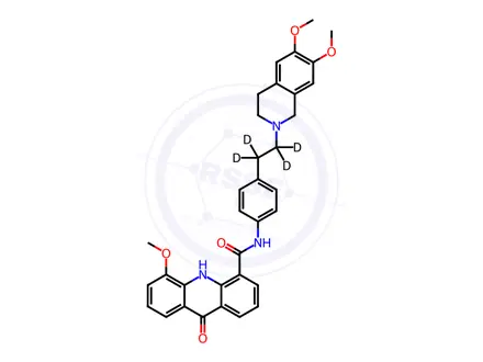 Chemical structure of Elacridar-d4 (Major)