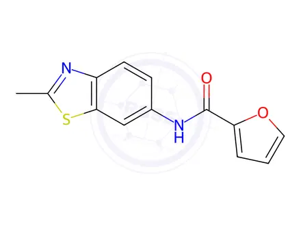 Chemical structure of N-(2-methylbenzo[d]thiazol-6-yl)furan-2-carboxamide