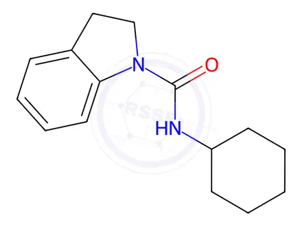 Chemical structure of N-cyclohexylindoline-1-carboxamide