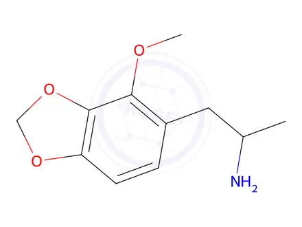 Chemical structure of 4-Methoxy-α-methyl-1,3-benzodioxole-5-ethanamine