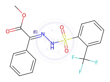 Chemical structure of (E)-Methyl 2-phenyl-2-(2-((2-(trifluoromethyl)phenyl)sulfonyl)hydrazono)acetate