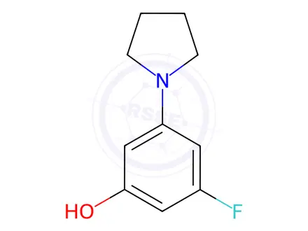 Chemical structure of 3-Fluoro-5-(pyrrolidin-1-yl)phenol