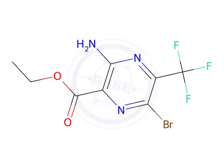 Chemical structure of Ethyl 3-amino-6-bromo-5-(trifluoromethyl)pyrazine-2-carboxylate