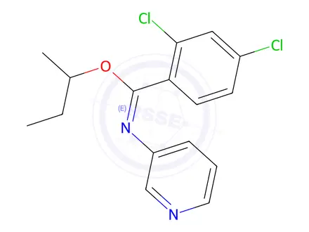 Chemical structure of (E)-(Butan-2-yl 2,4-dichloro-N-(pyridin-3-yl)benzene-1-carboximidate)