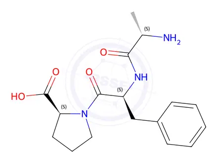 Chemical structure of H-Ala-Phe-Pro-OH