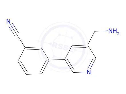 Chemical structure of 3-(5-(Aminomethyl)pyridin-3-yl)benzonitrile