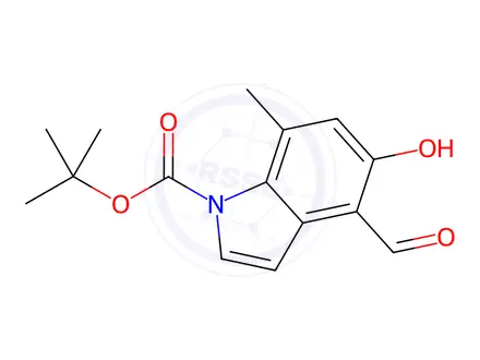 Chemical structure of tert-Butyl 4-formyl-5-hydroxy-7-methyl-1H-indole-1-carboxylate
