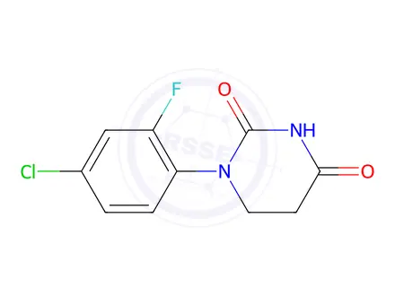 Chemical structure of 1-(4-chloro-2-fluoro-phenyl)hexahydropyrimidine-2,4-dione