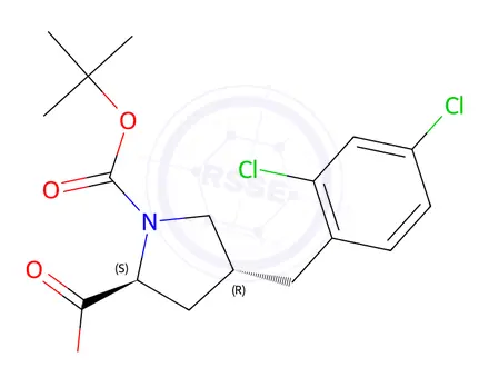 Chemical structure of (2S,4R)-1-(tert-Butoxycarbonyl)-4-(2,4-dichlorobenzyl)-pyrrolidine-2-carboxylic acid