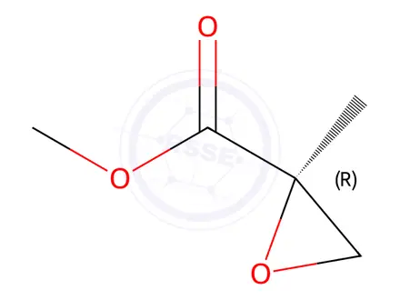 Chemical structure of 2-Oxiranecarboxylic acid, 2-methyl-, methyl ester, (2R)-