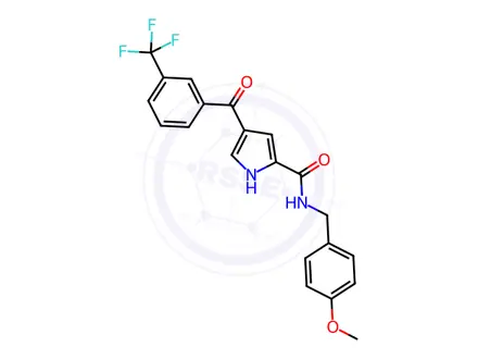 Chemical structure of N-(4-methoxybenzyl)-4-(3-(trifluoromethyl)benzoyl)-1H-pyrrole-2-carboxamide