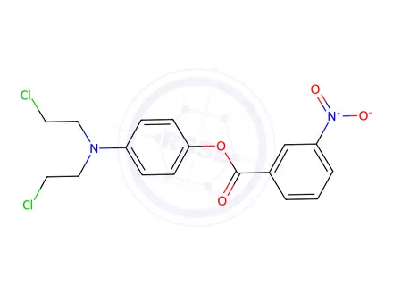 Chemical structure of [4-[bis(2-chloroethyl)amino]phenyl] 3-nitrobenzoate