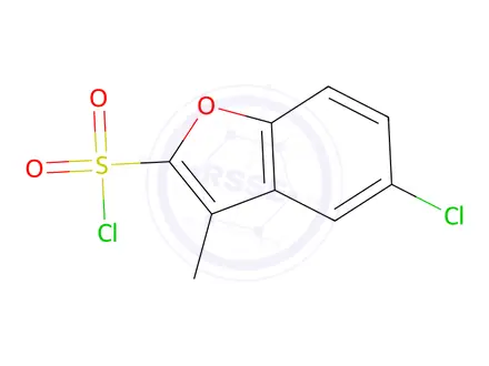 Chemical structure of 5-Chloro-3-methyl-1-benzofuran-2-sulfonyl chloride