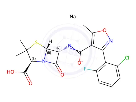 Chemical structure of Flucloxacillin sodium