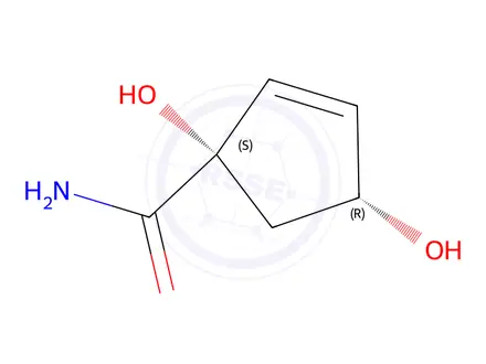 Chemical structure of 2-Cyclopentene-1-carboxamide,1,4-dihydroxy-,(1S,4R)-(9CI)