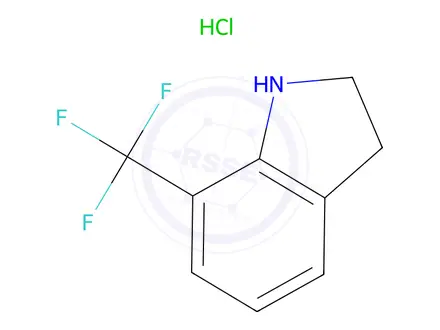 Chemical structure of 7-(trifluoromethyl)-2,3-dihydro-1H-indole Hydrochloride